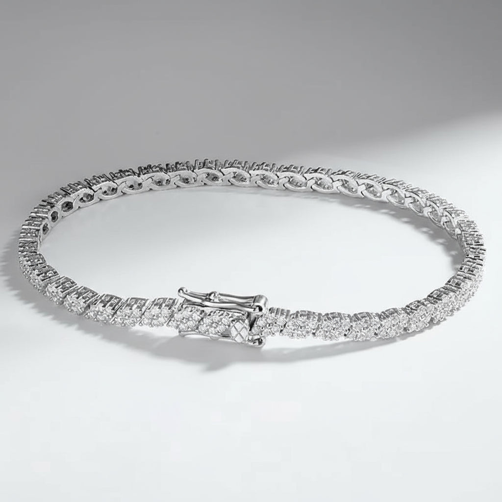PULSERA DE TENIS DE MOISSANITA DE 1,2 MM DE ALTA CALIDAD PARA MUJER.