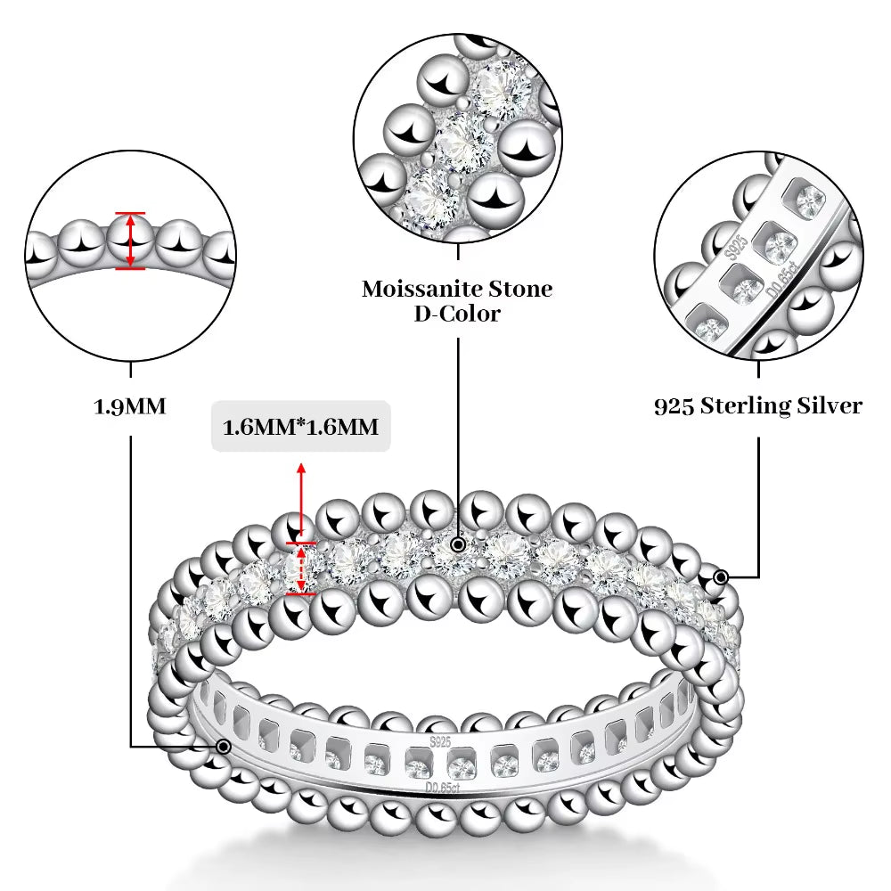 ANILLO DE MOISSANITA DE ALTA CALIDAD