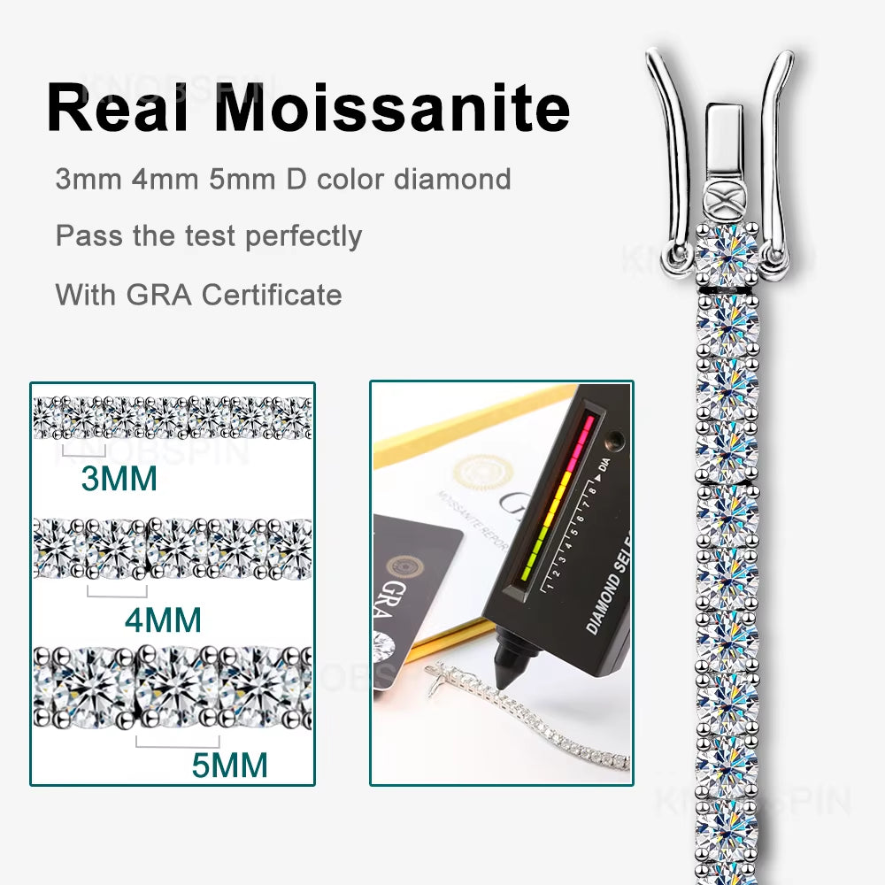 PULSERA DE TENIS DE MOISSANITA DE ALTA CALIDAD