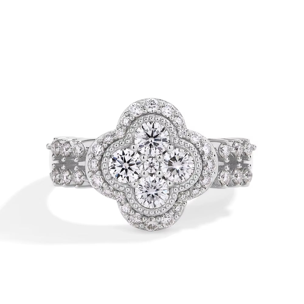 ANILLO DE MOISSANITA DE 18 QUILATES DE ALTA CALIDAD PARA MUJER