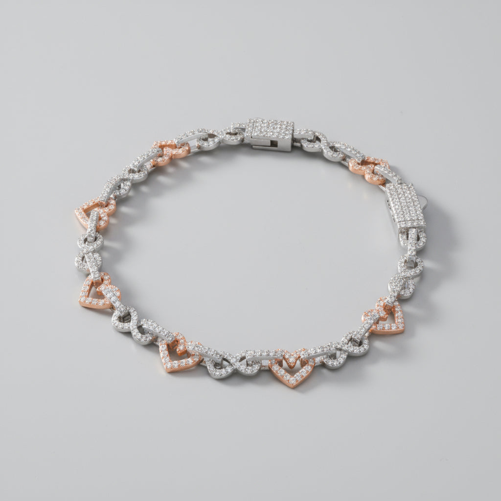 high quality Moissanite  Infinity Heart Bracelet