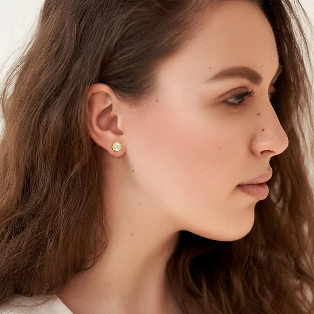 New Design round Stud Earrings Moissanite Luxury Unisex 925 Sterling Silver D VVS White Moissanite Stone Hip Hop Jewelry Gift