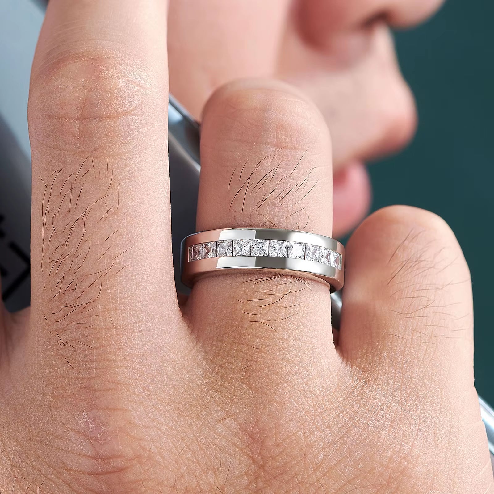 ANILLO DE MOISSANITA PARA HOMBRE DE ALTA CALIDAD