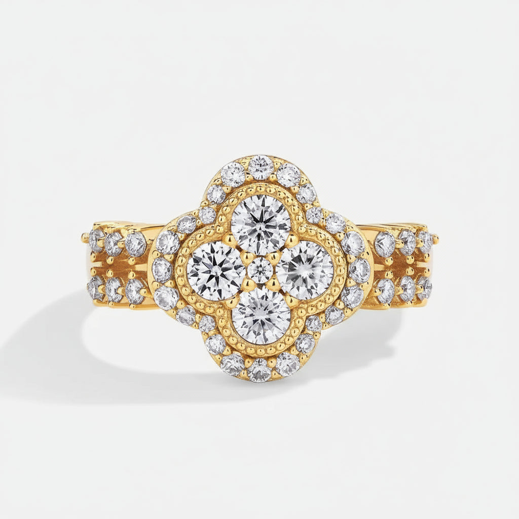 ANILLO DE MOISSANITA DE 18 QUILATES DE ALTA CALIDAD PARA MUJER