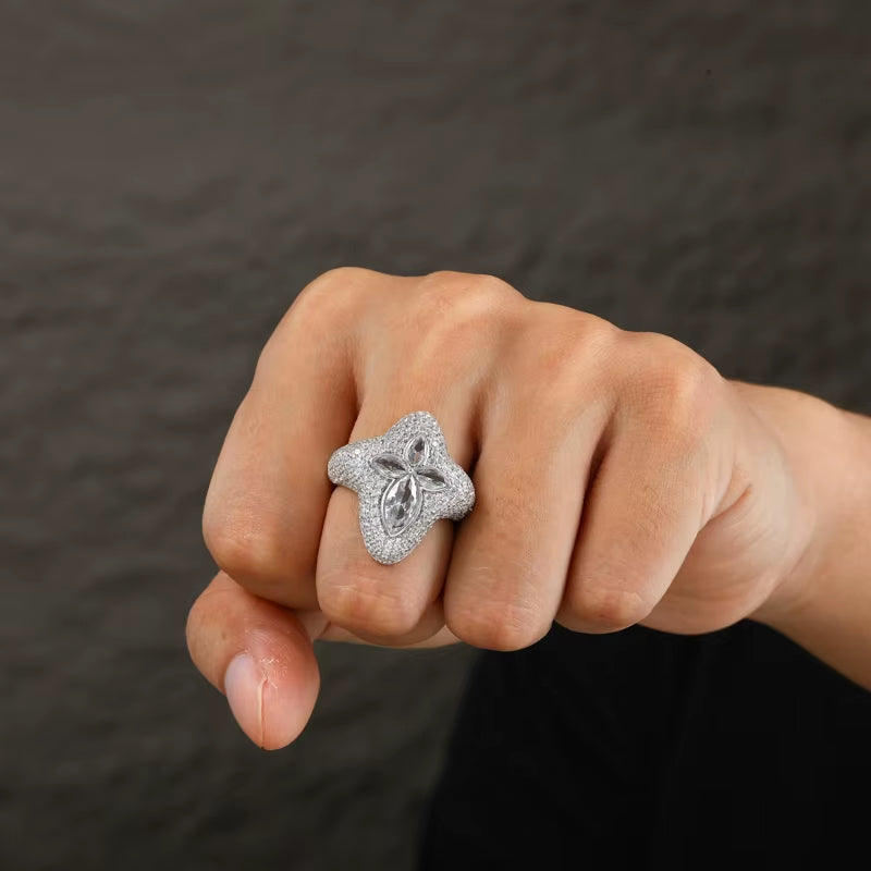Iced Out Full Moissanite Cross Rings 925 Original Sterling Silver Prong Set Hip Hop Fine Jewelry Gifts for Men Women Luxury 2025