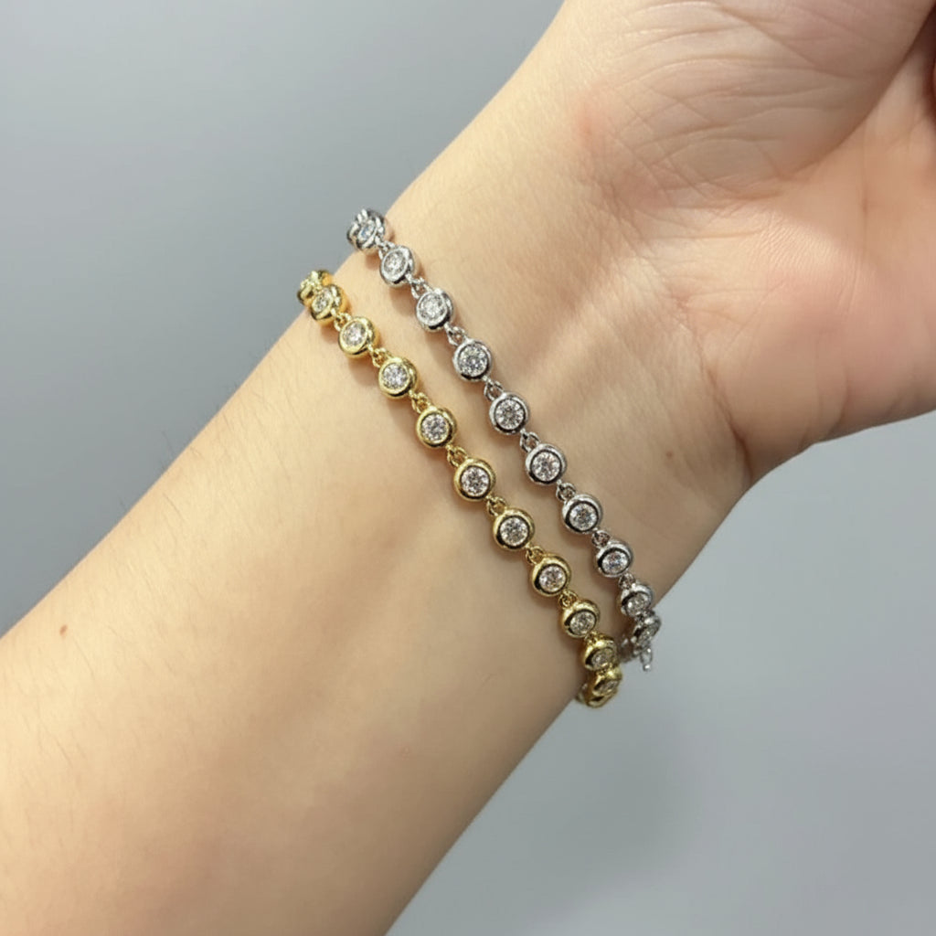 PULSERAS DE BURBUJAS DE MOISSANITA DE ALTA CALIDAD PARA MUJER