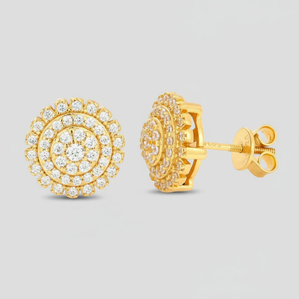 New Trendy 925 Sterling Silver Sunflower Stud Earrings for Women Men Full Moissanite Daily Party Ear Jewelry Gifts GRA Certified