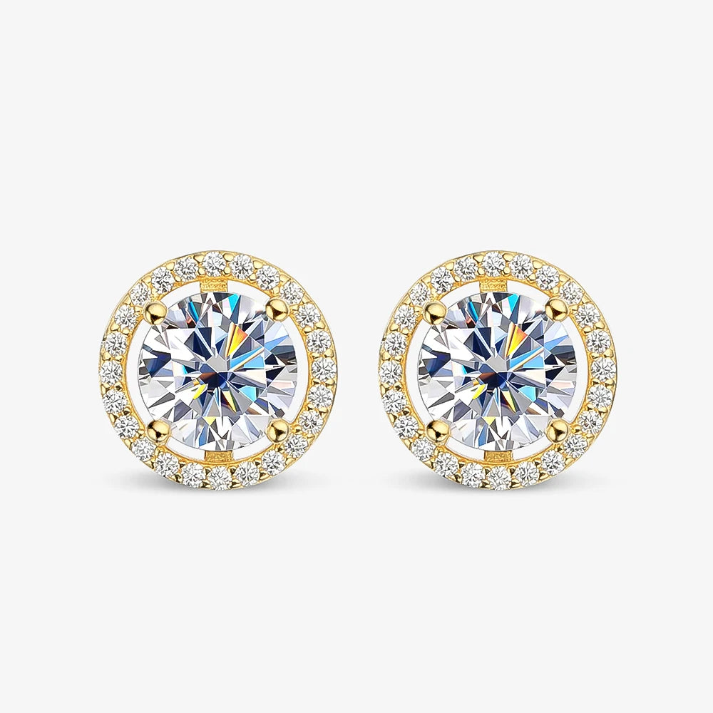 EWYA 2025 Trendy 1-4CT Full Moissanite Stud Earrings for Women Party Bridal Fine Jewelry S925 Sterling Silver Diamond Earring