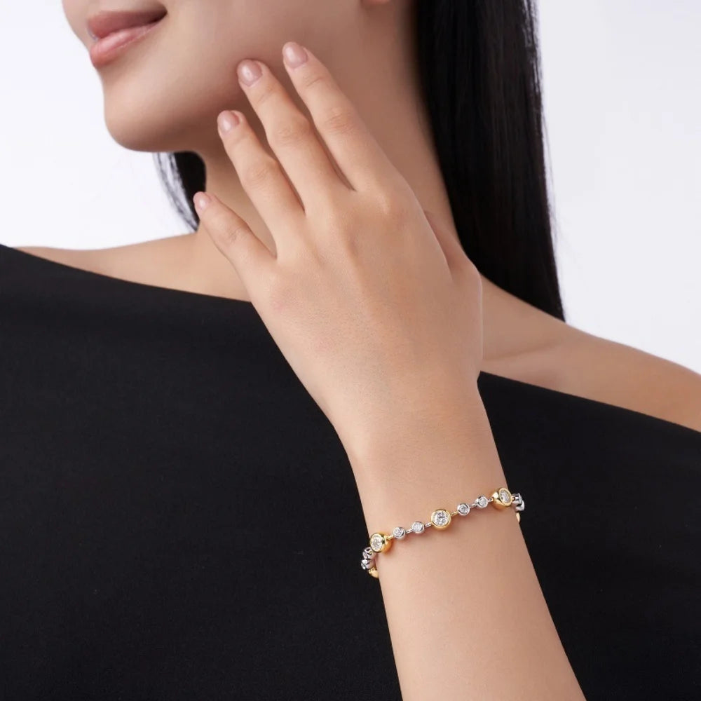 PULSERAS DE BURBUJAS DE MOISSANITA DE ALTA CALIDAD PARA MUJER