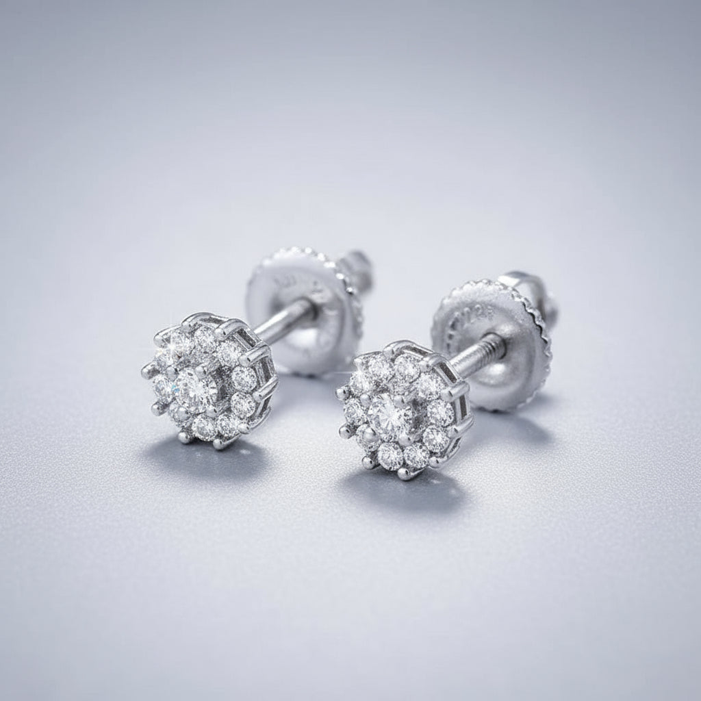 New Design round Stud Earrings Moissanite Luxury Unisex 925 Sterling Silver D VVS White Moissanite Stone Hip Hop Jewelry Gift