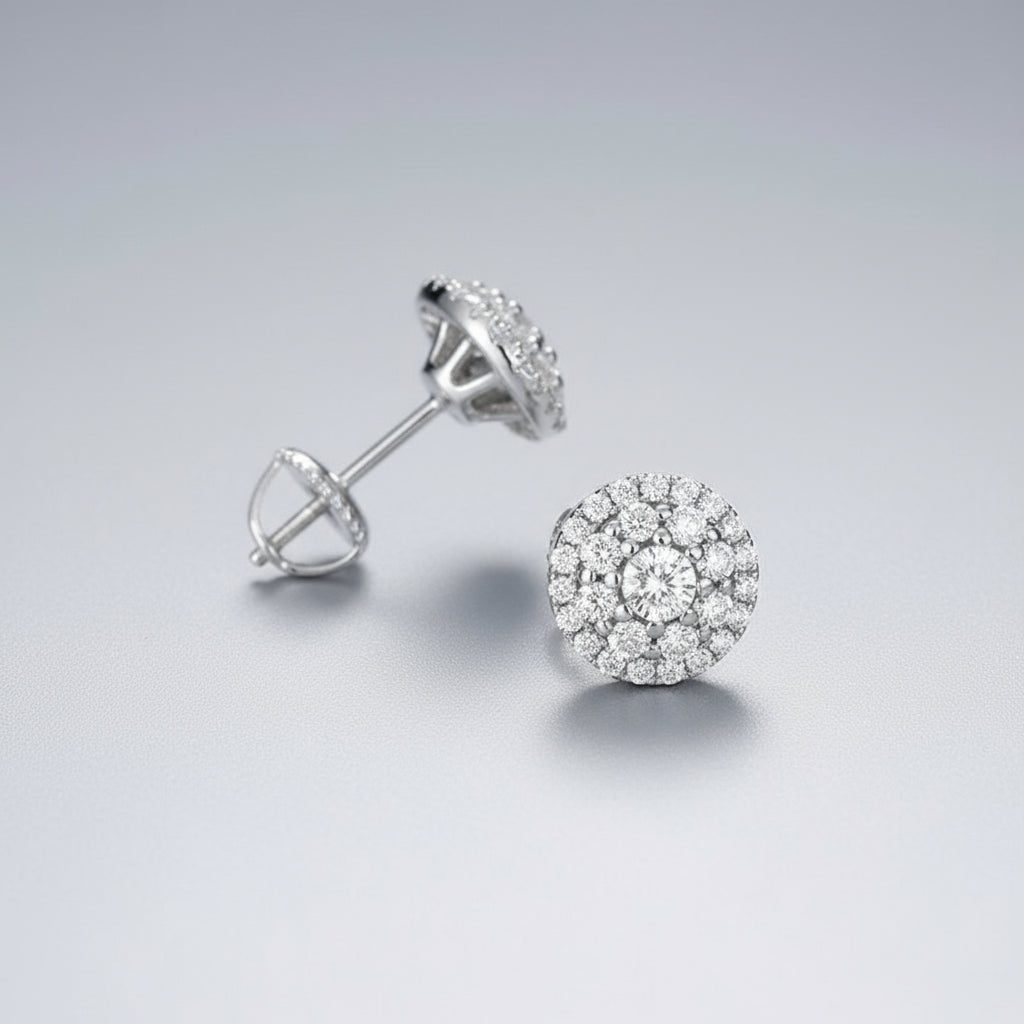 VESPERLAZURAJEWELRY ARETES DE MOISANITA COLOR D DE LA MÁS ALTA CALIDAD 100% JOYERÍA DE PLATA 925 ACCESORIO ELEGANTE