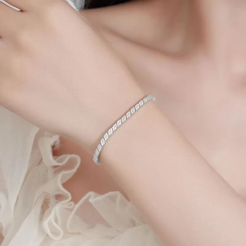 PULSERA DE TENIS DE MOISSANITA DE 1,2 MM DE ALTA CALIDAD PARA MUJER.