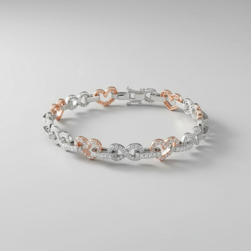 high quality Moissanite  Infinity Heart Bracelet