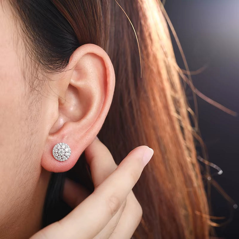 VESPERLAZURAJEWELRY ARETES DE MOISANITA COLOR D DE LA MÁS ALTA CALIDAD 100% JOYERÍA DE PLATA 925 ACCESORIO ELEGANTE