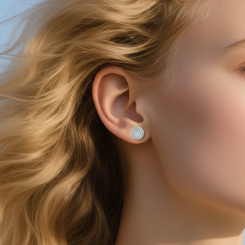 New Trendy 925 Sterling Silver Sunflower Stud Earrings for Women Men Full Moissanite Daily Party Ear Jewelry Gifts GRA Certified